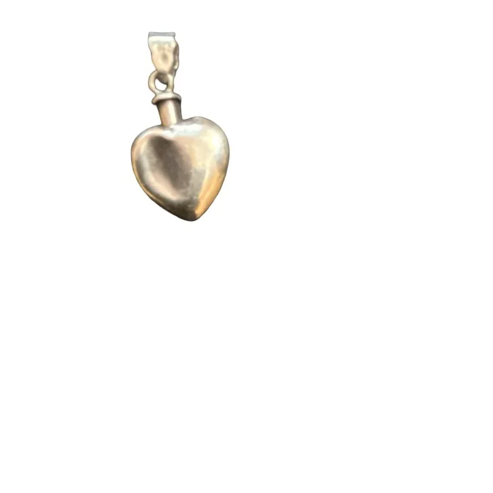VTG 925 Sterling Silver Puffy Heart Pendant Large 3D Love Charm AS IS / DENTED